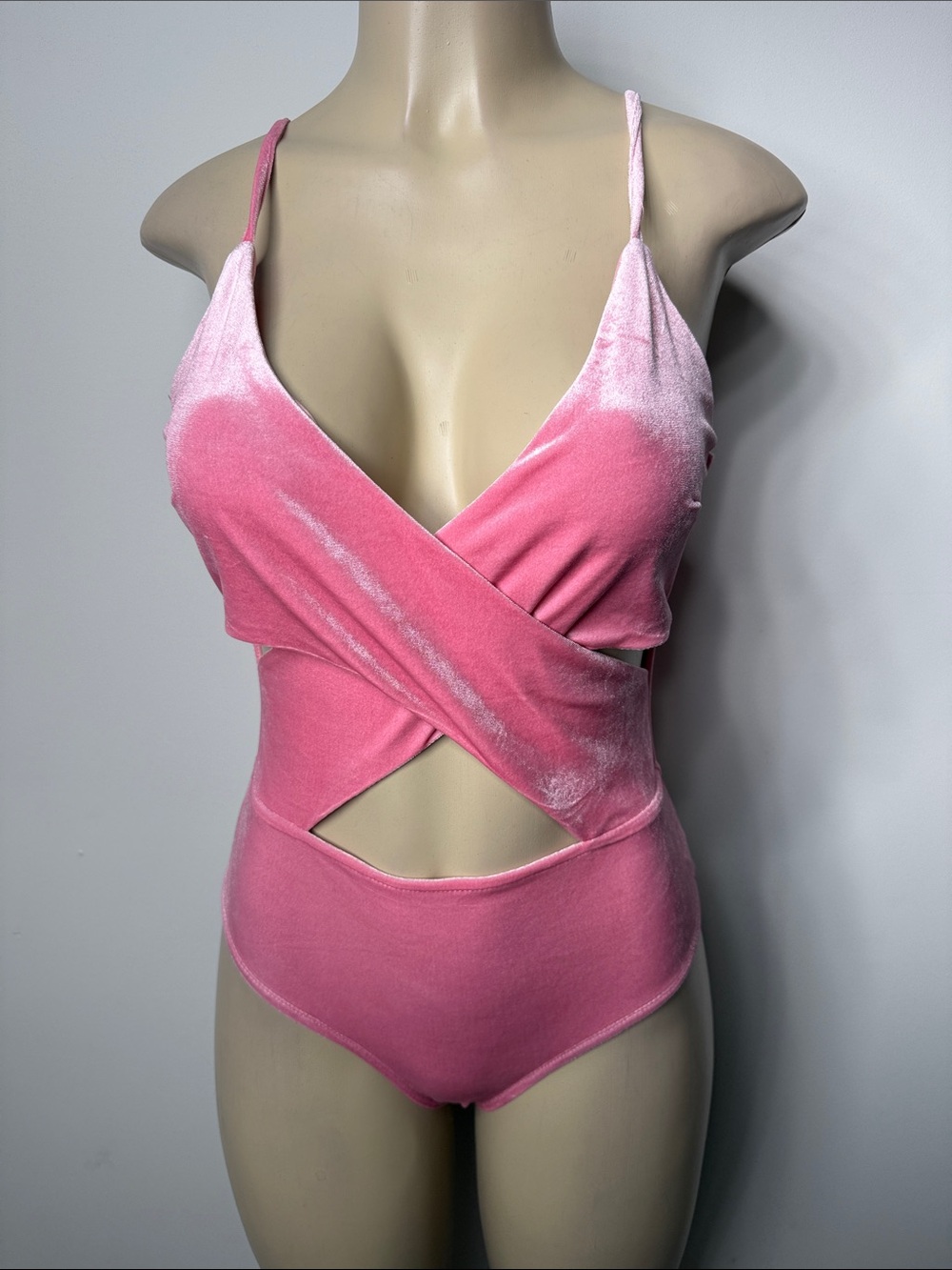 by the way. Pink Velvet Wrap Front Bodysuit